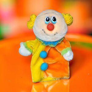 Vintage 1982 Dakin Clown Hand Puppet Plush Toy Collectible 11”
